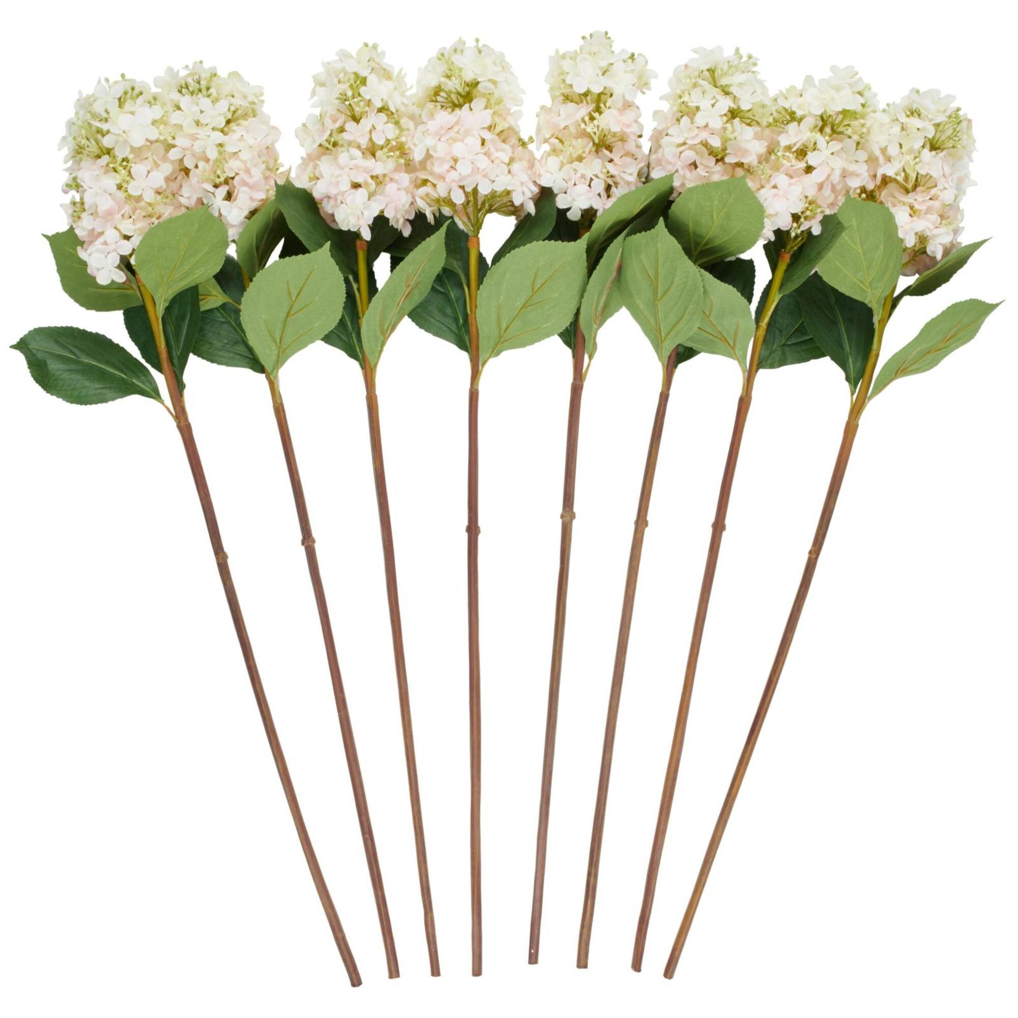34" White Hydrangea Artificial Flower Stem